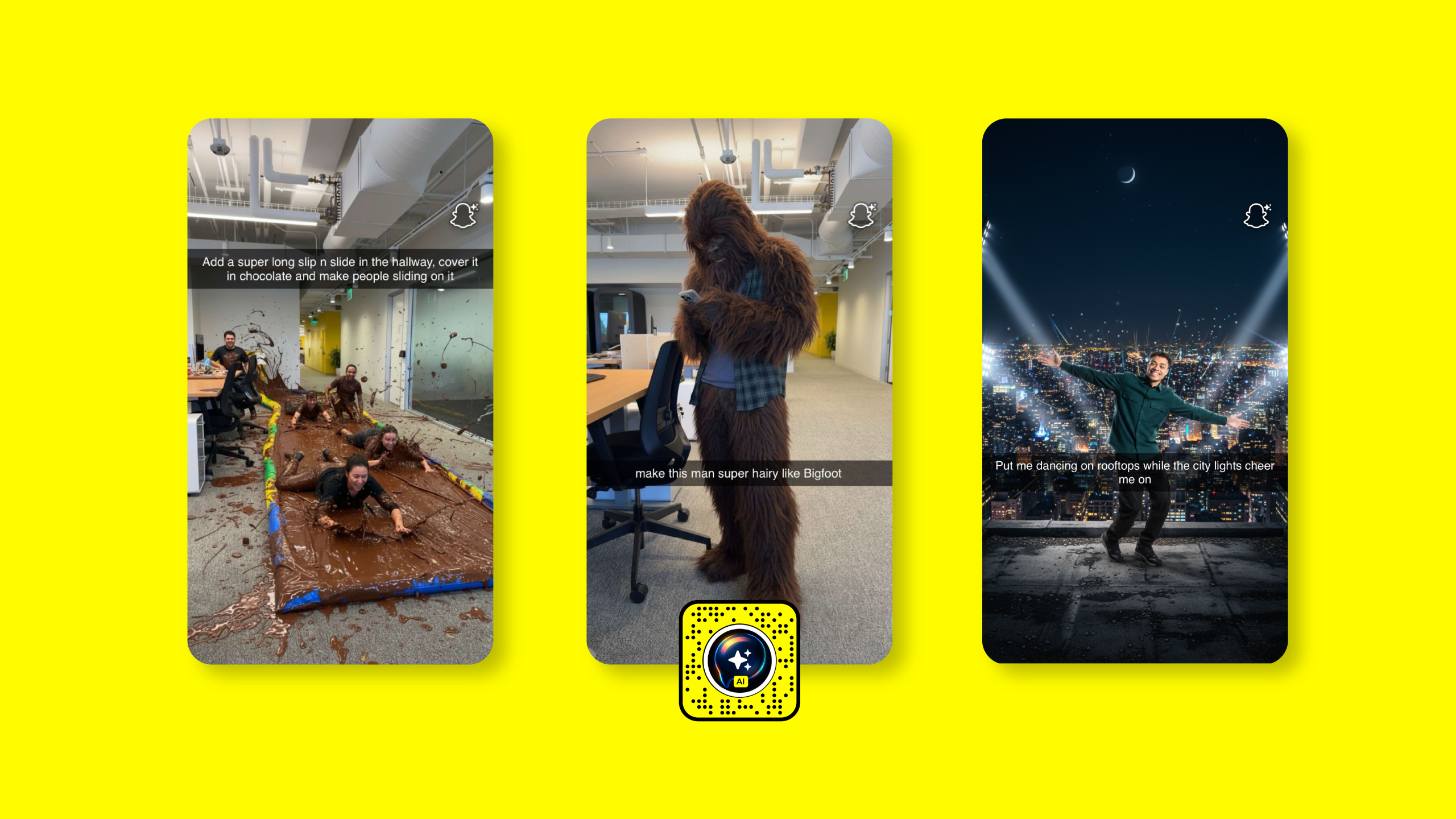 Snapchat Imagine Lens AI filter in action on a smartphone camera interface