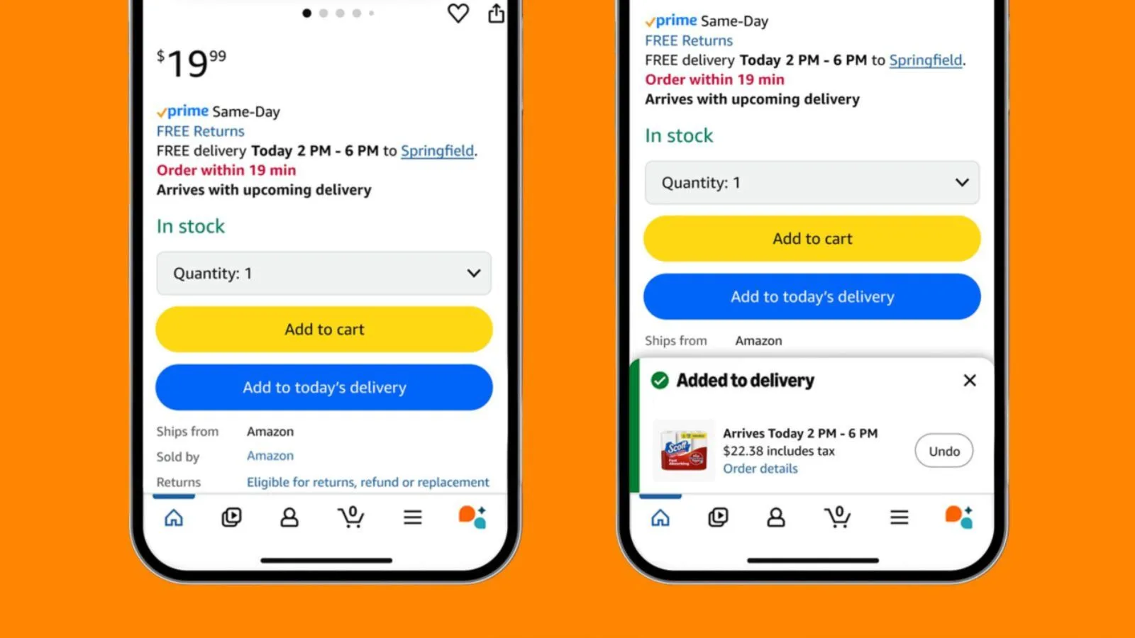Add to Delivery feature consolidates forgotten items into one shipment