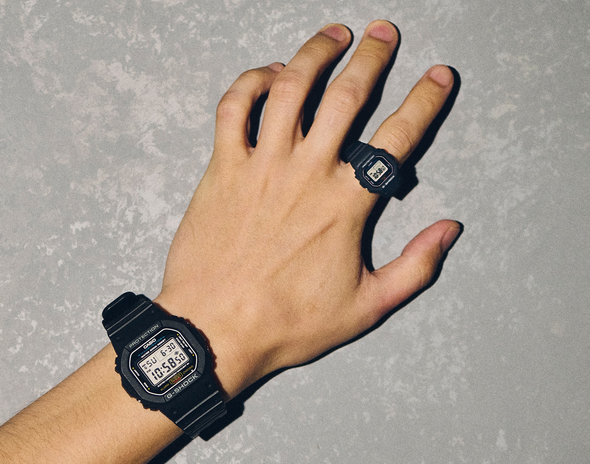 Mini Casio G‑Shock watch with compact, shock-resistant design for durable everyday wear