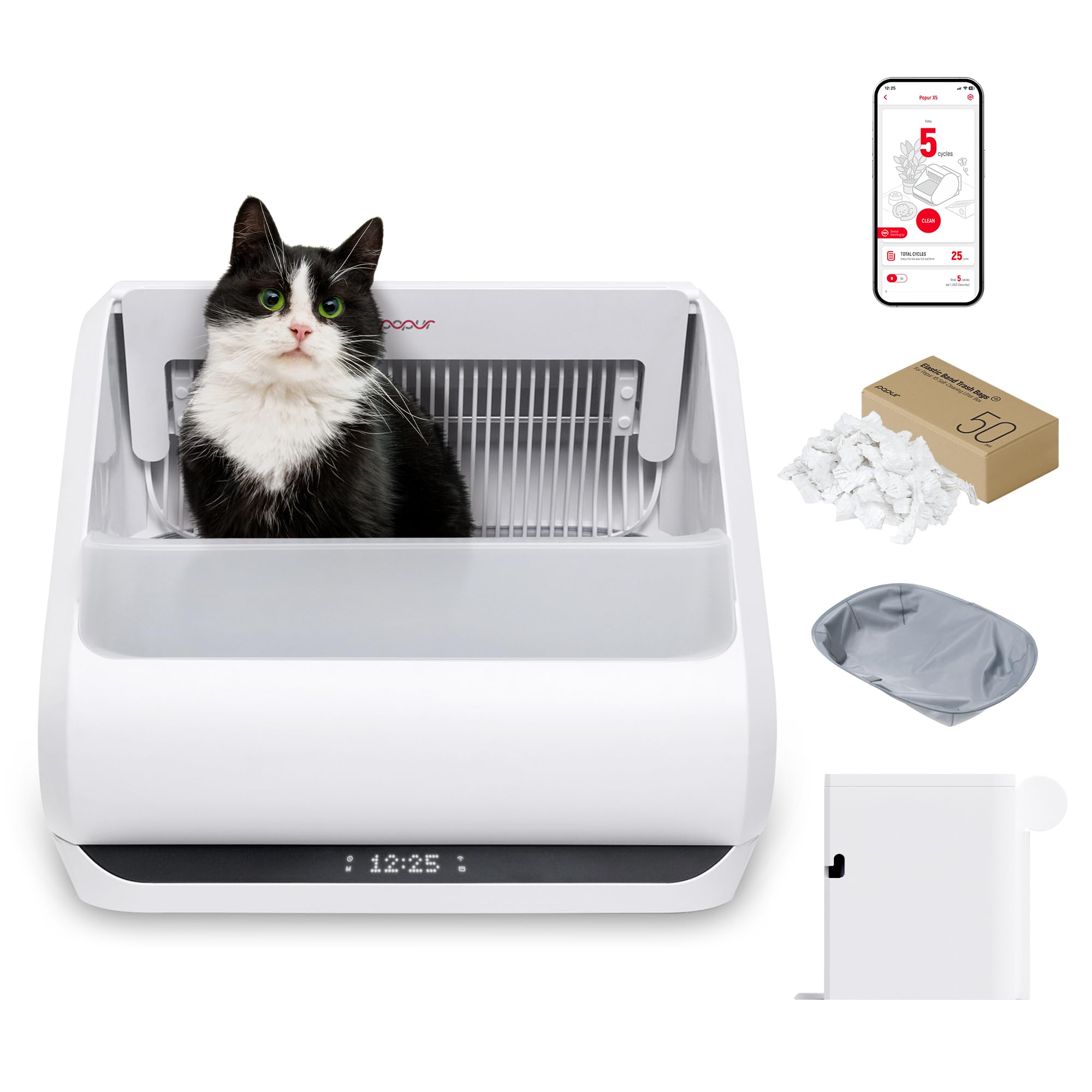 AI monitoring a cat’s litter box for waste patterns and health alerts