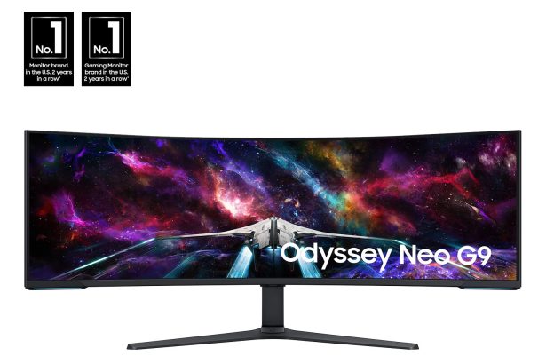 57-inch super ultrawide monitor on desk for gaming and productivity