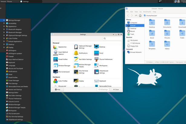 Xfce desktop with refined panel and menus on Ubuntu and Debian