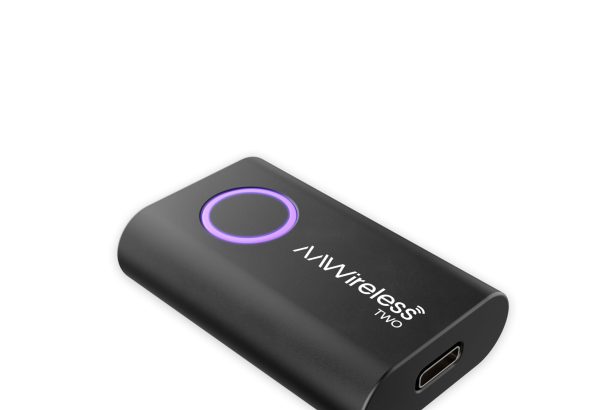 AAWireless Two Plus on car dashboard for wireless Android Auto