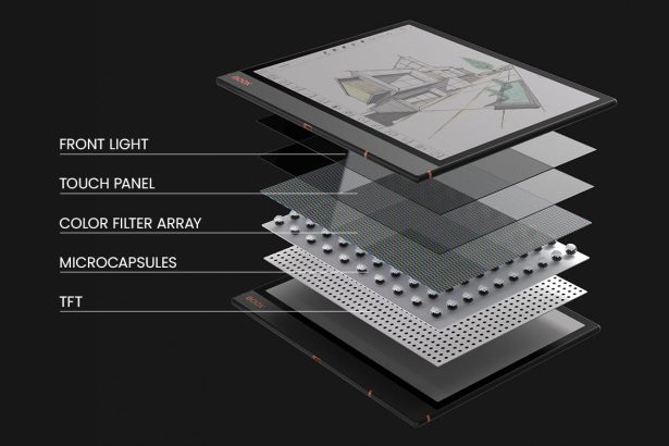 Color E Ink e-reader with muted, low-saturation hues highlighting limited color performance