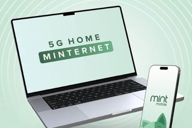Wi‑Fi router and phone showing prepaid home internet plans and data options