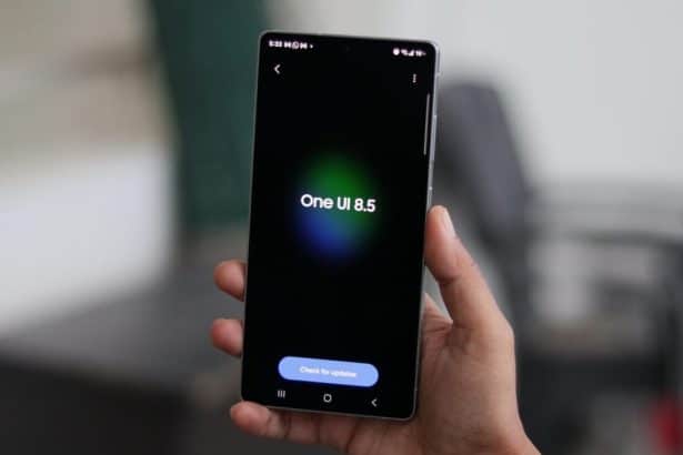 Smartphone lock screen showing the new animation with motion around clock and notifications