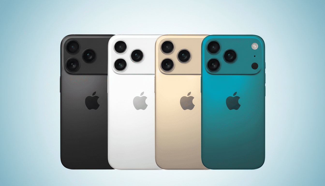 Four smartphone devices , colored black, white, gold, and teal , displayed in a row on a soft blue gradient background. Filename : foursmart phonesblue gradient.png