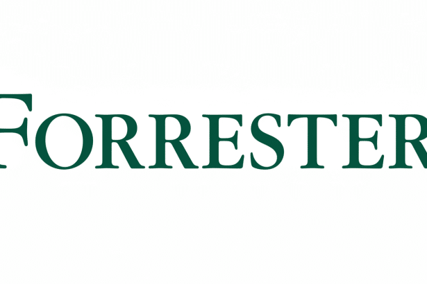 The Forrester logo, featuring the word For rester in a dark green, classic serif font on a clean white background, resized to a 16: 9 aspect ratio. Filename : forrester logo16 9. png