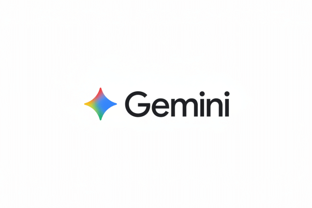 Gemini logo with a colorful star icon on a white background, resized to a 16: 9 aspect ratio.