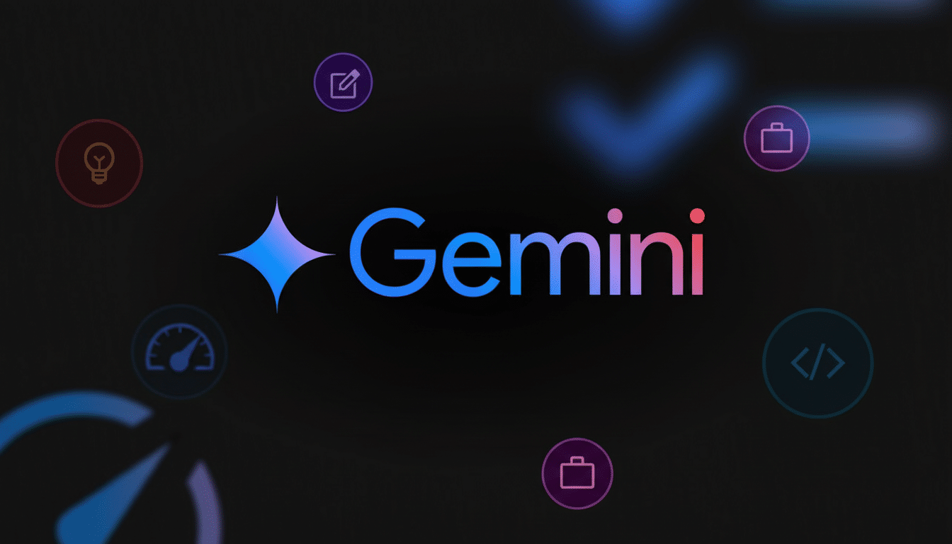 Gem ini logo with surrounding icons on a dark background. Filename: gem inilogo icons1 69. png