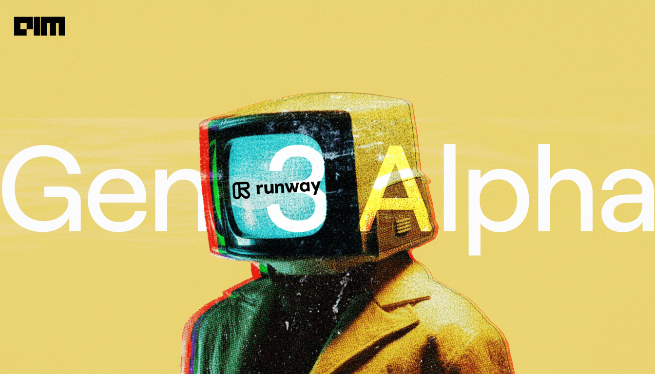 A 16:9 image showing a stylized person with a retro TV for a head, set against a vibrant yellow background with the text Gen 3 Alpha and the run way logo.