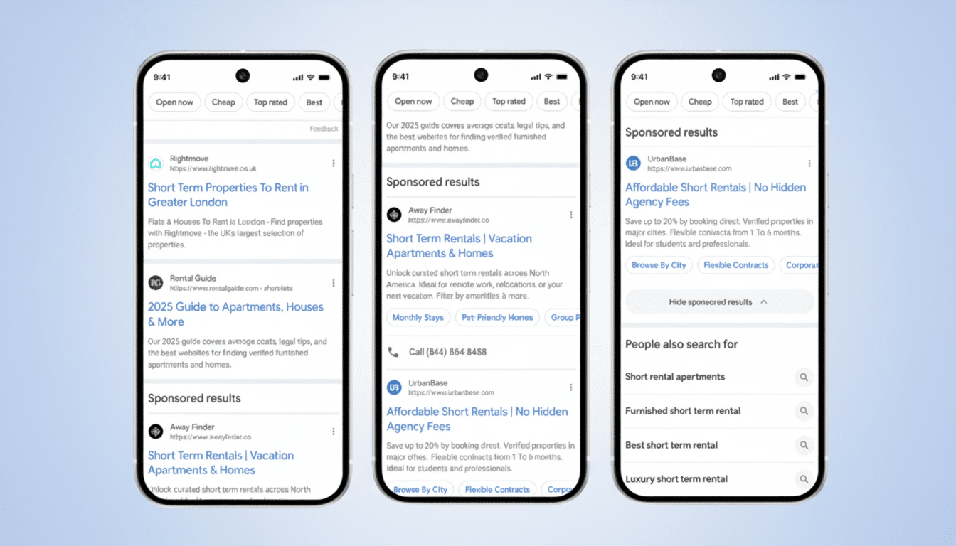 Search results page with "Hide sponsored results" toggle turned on