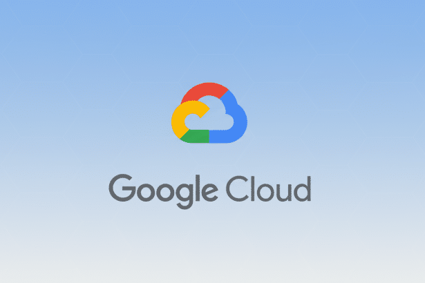 alt text: Google Cloud logo with the wordmark Google Cloud below it , presented on a blue and whi