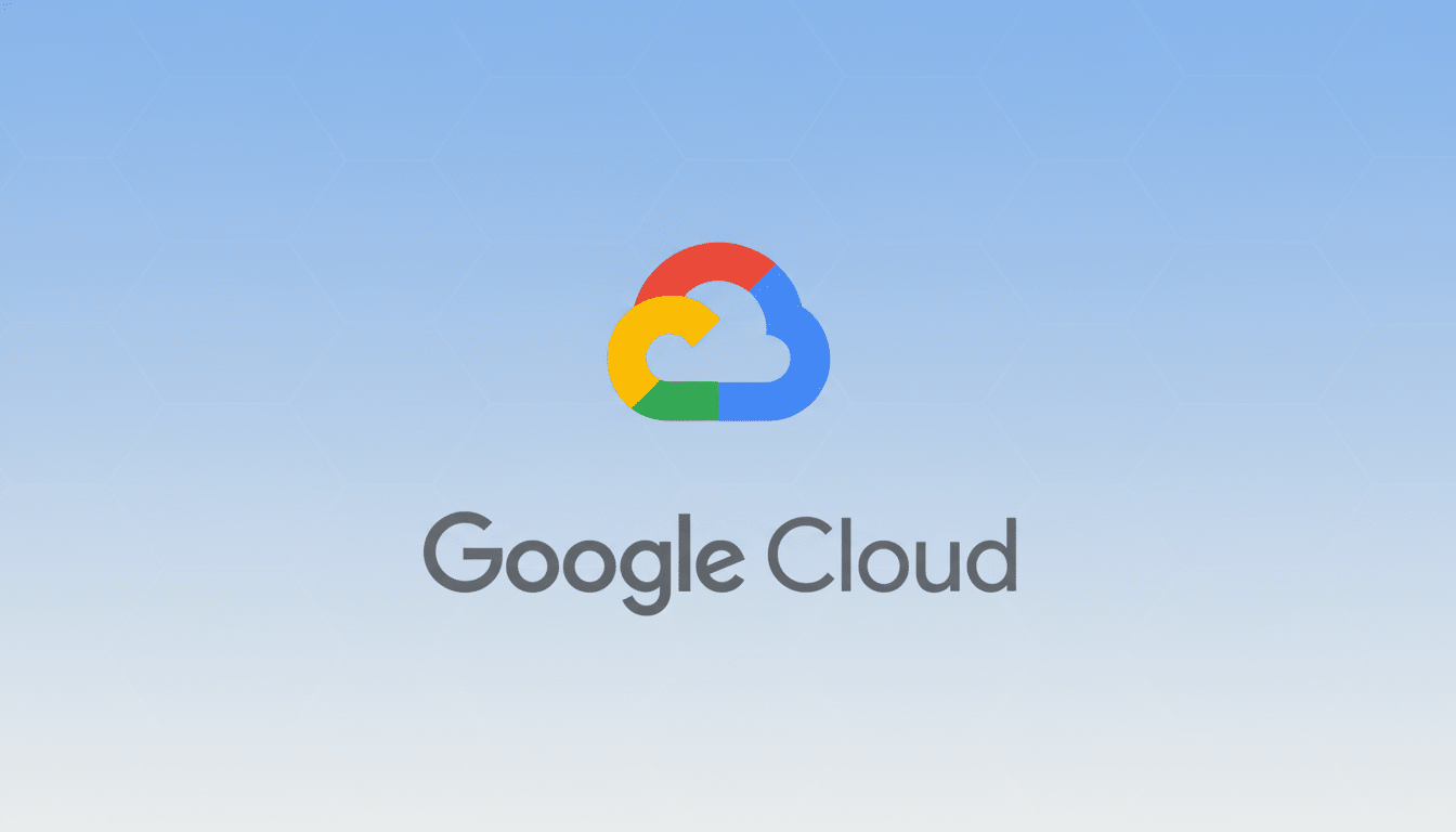 alt text: Google Cloud logo with the wordmark Google Cloud below it , presented on a blue and whi