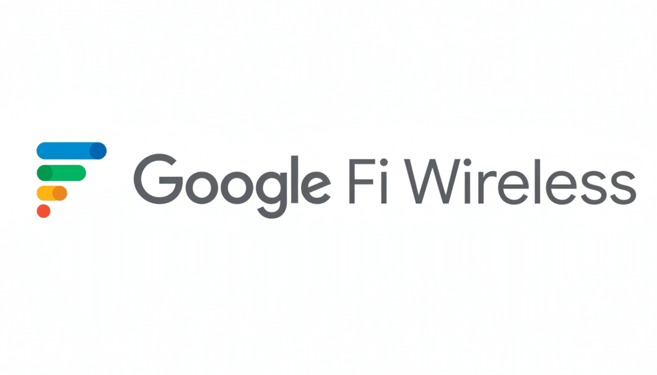 Google Fi Wireless logo on a white background, resized to 1 6: 9 aspect ratio.