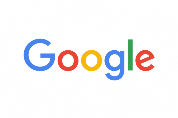 Google logo in a 1 6: 9 aspect ratio on a white background.