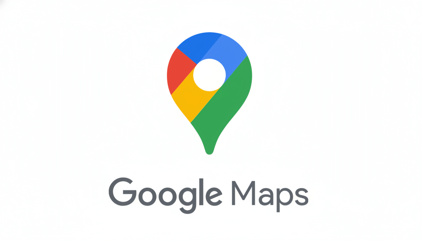 alt = The Google Maps logo, a colorful location pin with segments in red, yellow , green , and blue