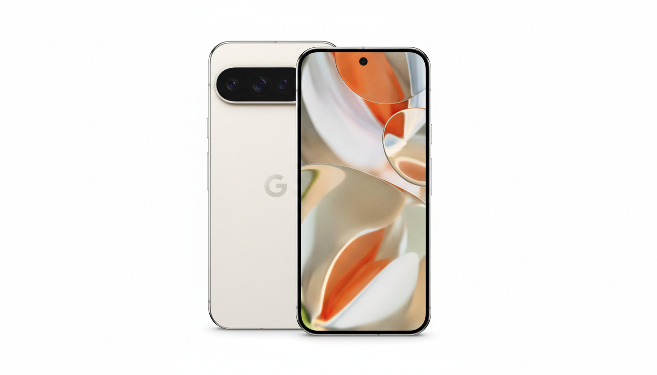 A white Google Pixel smartphone, with its back and front visible, set against a clean white background.