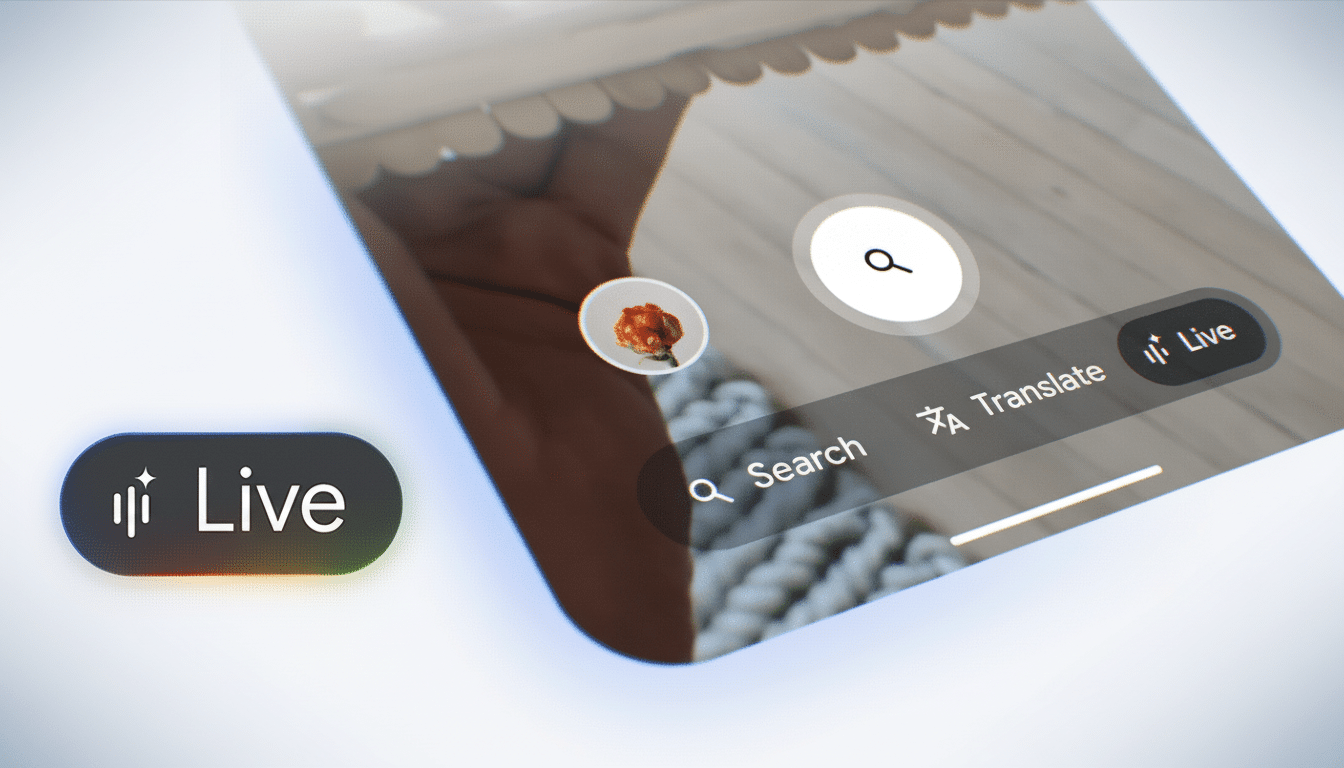 Search Live interface showing how real-time search features work in practice