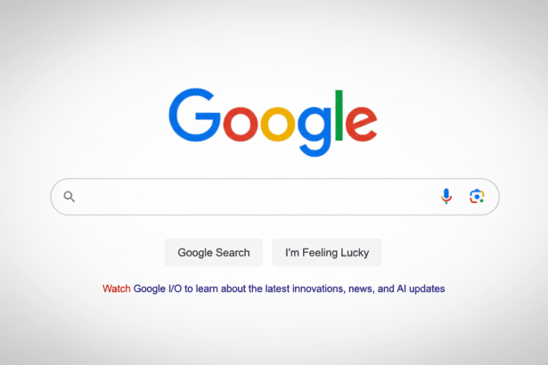 The Google search homepage with the Google logo, a search bar, and Google Search and I' m Feeling Lucky buttons, enhanced and resized to a 1 6:9 aspect ratio. Filename : googlesearch homepage1 69. png