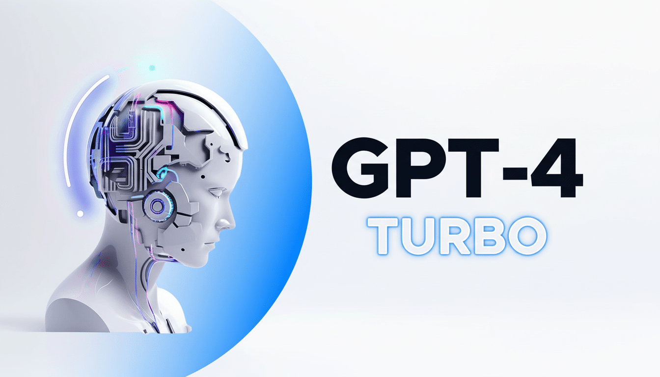 lt = A white, futuristic AI head with exposed circuitry, in profile, against a professional gradie