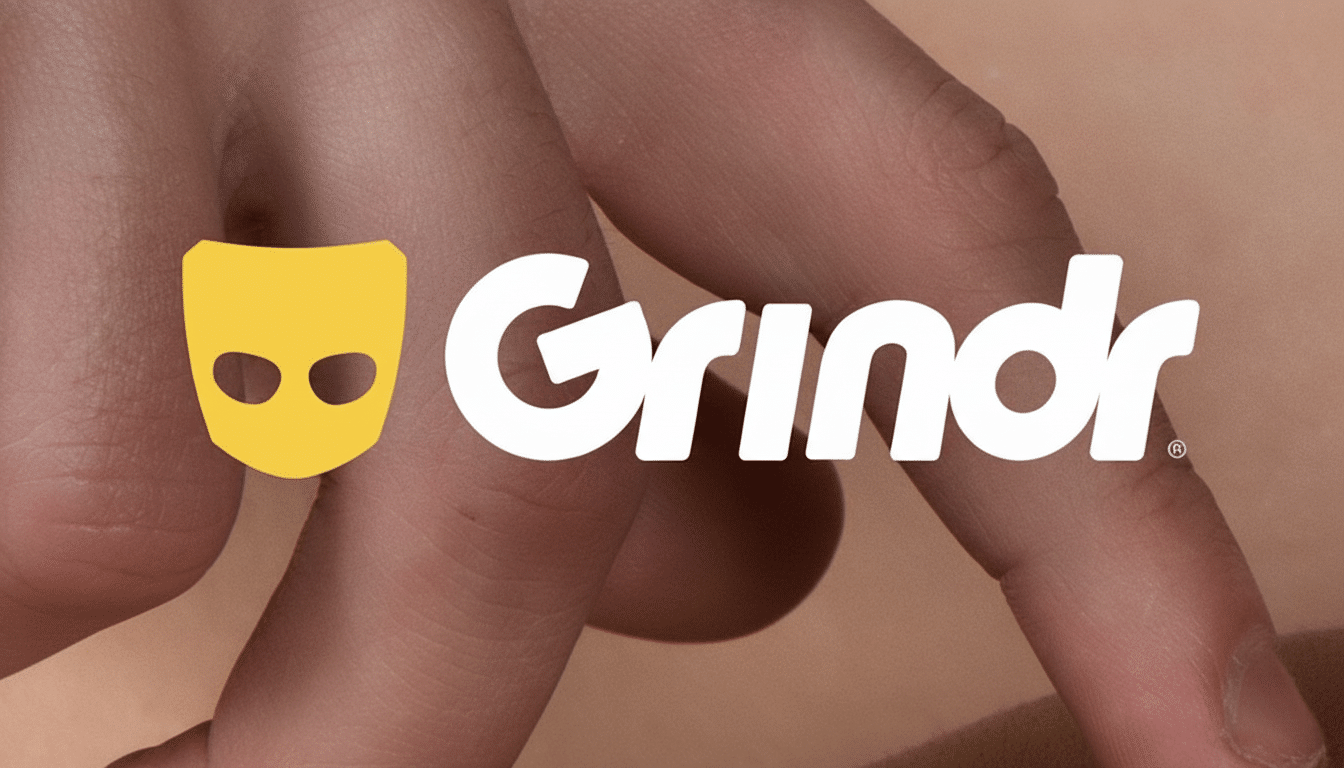The Grind r logo and text overlay ed on a background of fingers, resized to a 1 6:9 aspect ratio.