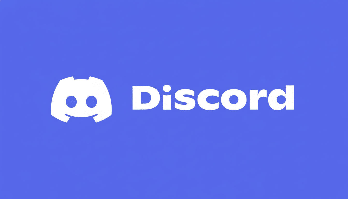 The Discord logo and word mark, featuring a white game controller -like icon and the word Discord  in white text , set against a solid per iwinkle background . The image has been resized to a 16: 9 aspect ratio, maintaining the original professional presentation. Filename : discordlogo 16 9. png