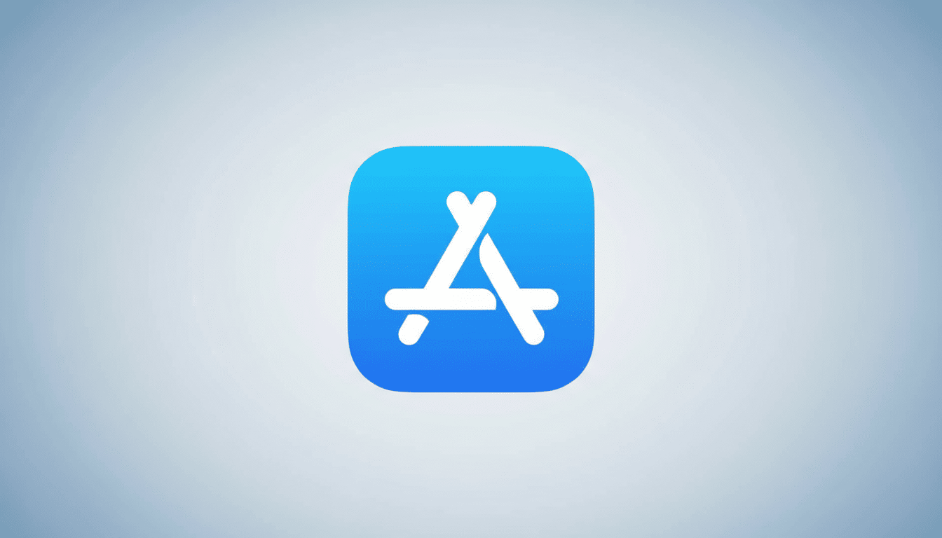A professional, enhanced image of the App Store icon in a 16: 9 aspect ratio, featuring a soft gradient background in shades of light blue and gray. T