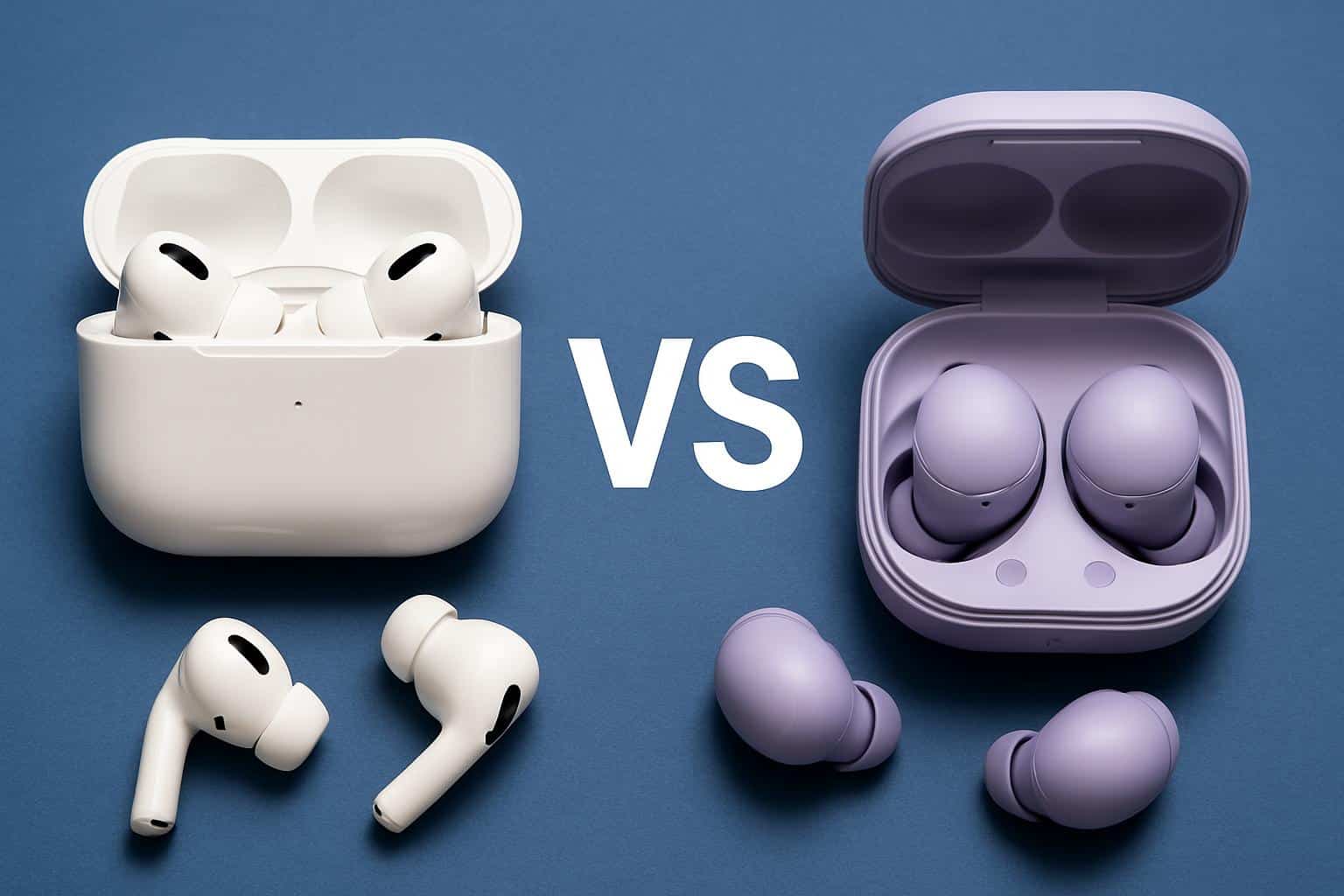 AirPods Pro 3 vs Galaxy Buds 3 Pro side-by-side comparison of flagship wireless earbuds