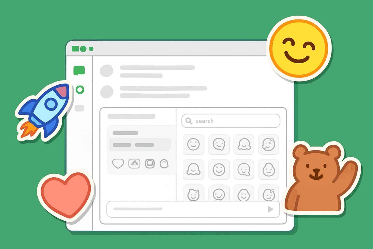 Google Chat Web shows new stickers integration with sticker picker in sidebar