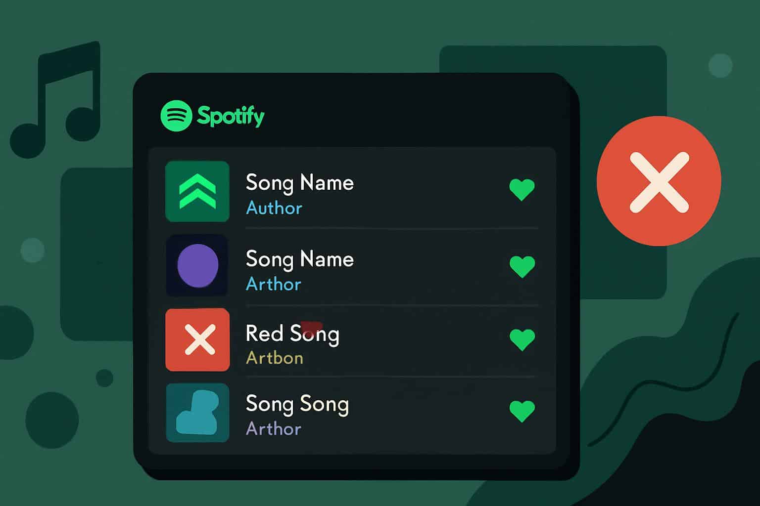 Spotify playlist showing blocked song icon, new feature to block tracks in playlists