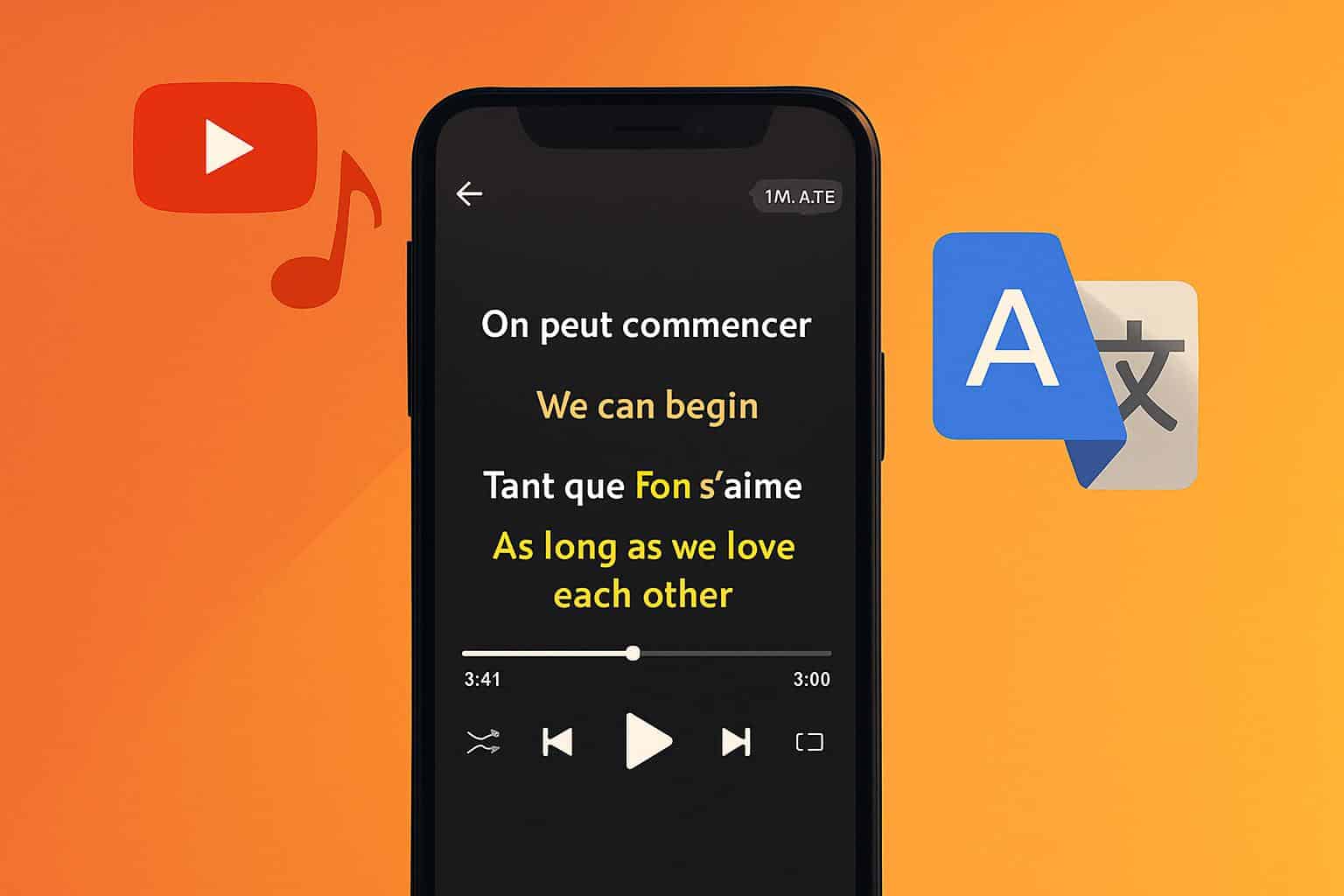 YouTube Music app testing lyrics translation feature with bilingual lyrics display