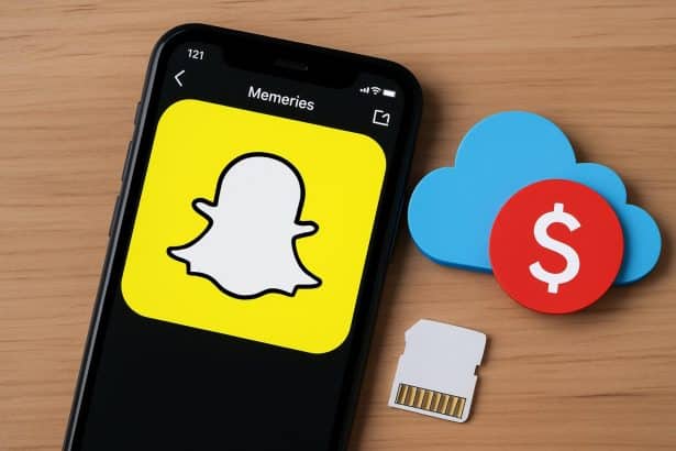 Snapchat Memories on phone with save and download icons for free backups