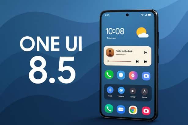 Samsung One UI 8.5 on Galaxy phone home screen showing four key improvements
