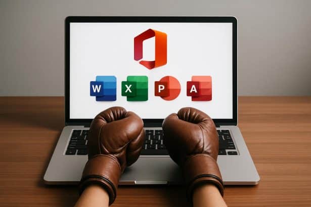 Microsoft Office Professional for Windows suite icons on Windows desktop