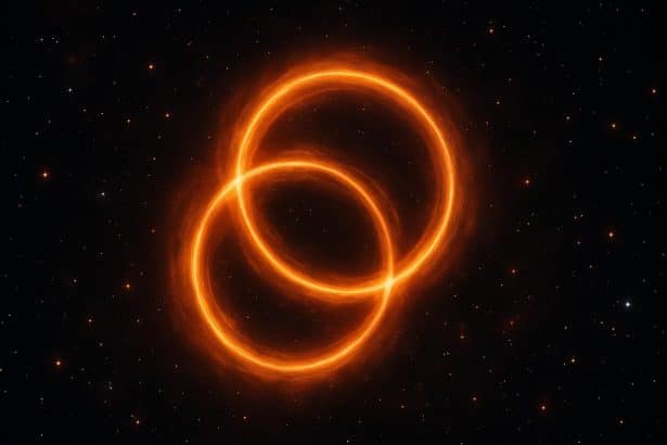 Interlocking rings of light discovered deep in space, rare cosmic structure observed
