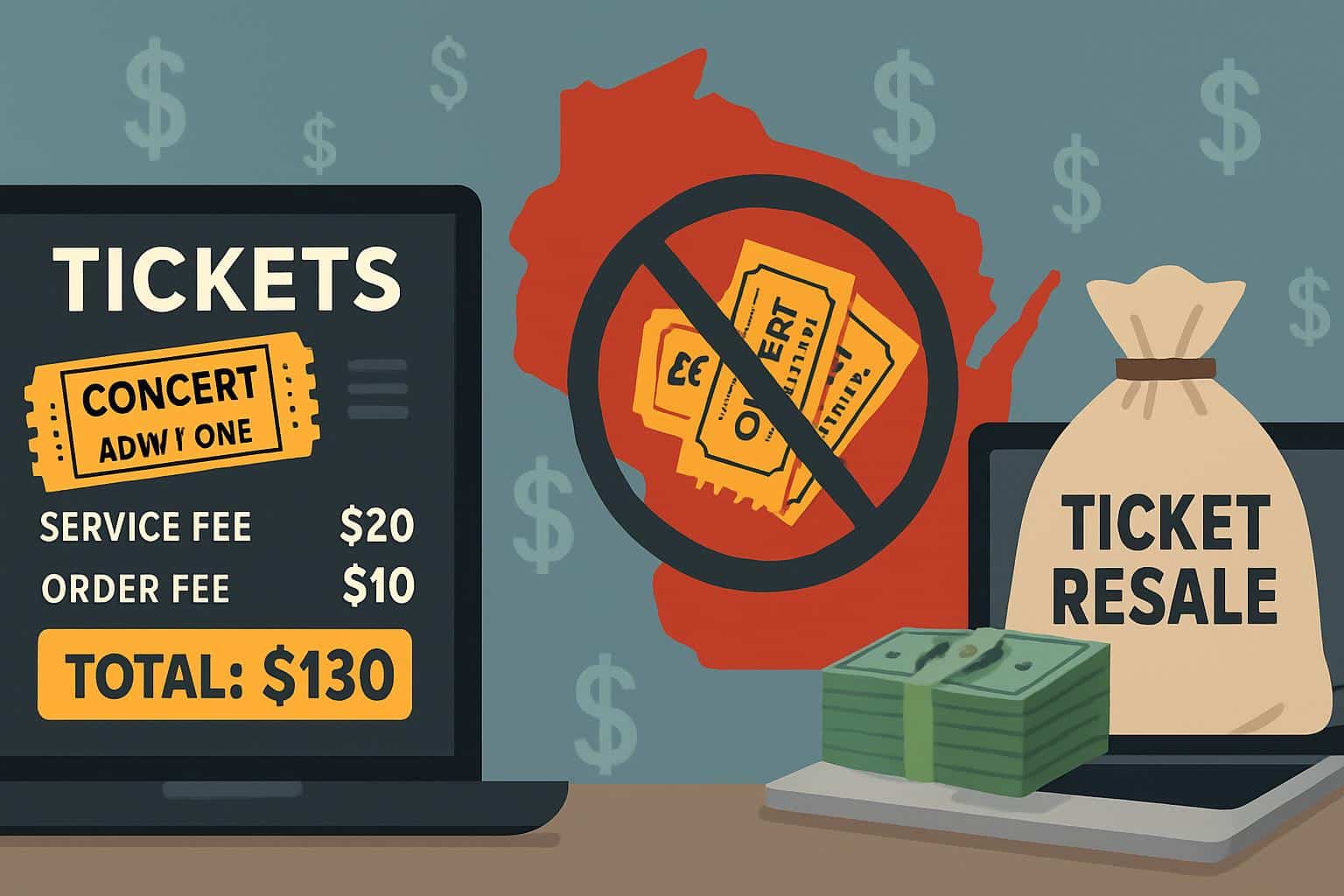 Wisconsin Capitol with concert tickets, SWIFTIE bill curbing fees, scalping, ticket resale
