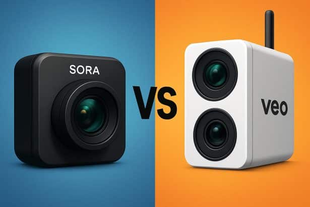 Sora 2 vs Veo 3 side-by-side comparison highlighting key differences in AI video models
