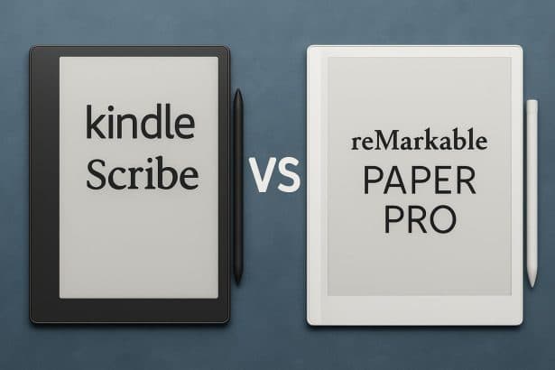 Kindle Scribe vs ReMarkable Paper Pro comparison of e-ink note-taking tablets