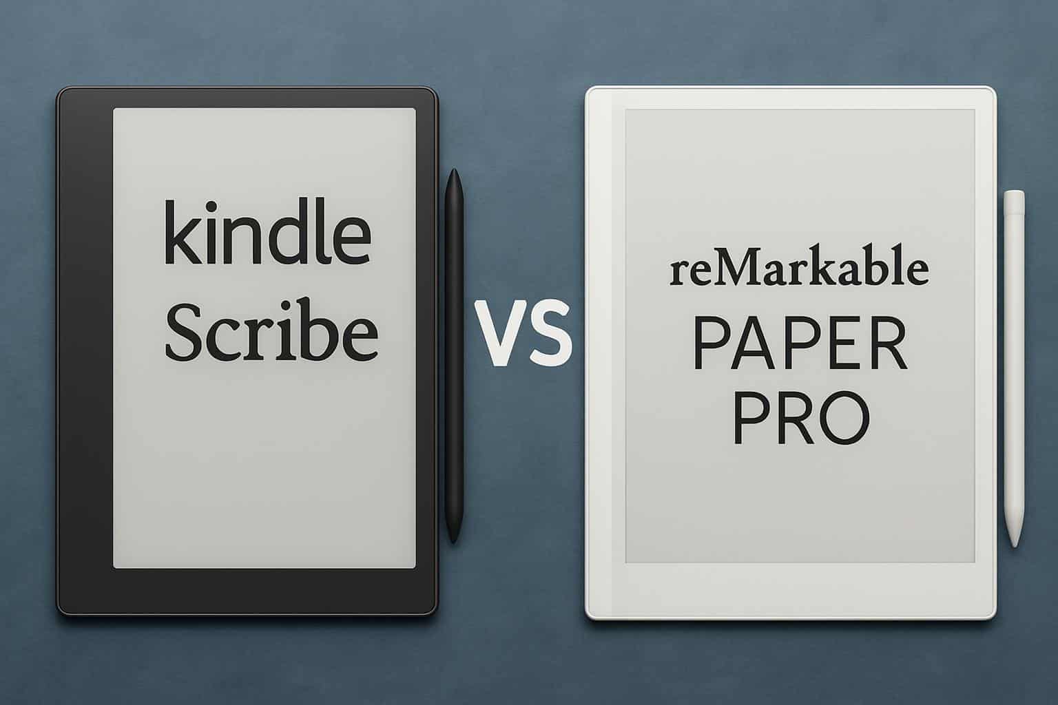 Kindle Scribe vs ReMarkable Paper Pro comparison of e-ink note-taking tablets