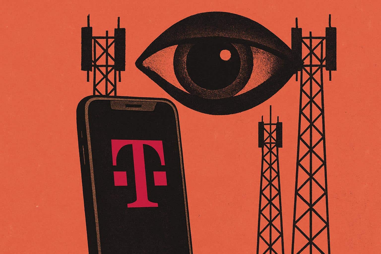 T-Mobile smartphone showing location tracking and data collection, raising privacy concerns
