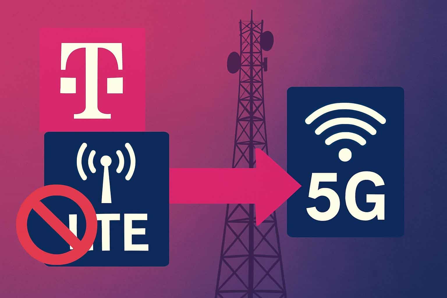 T-Mobile cell tower during LTE shutdown for 5G expansion