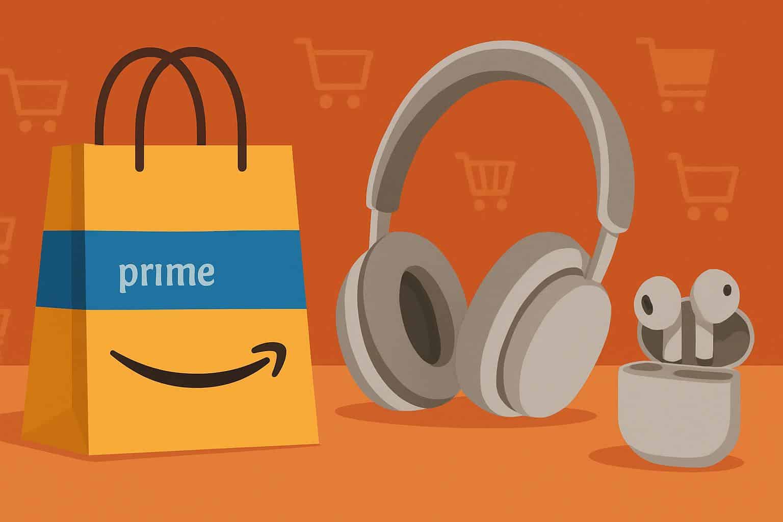 Amazon Prime Day headphone deals featuring discounted wireless earbuds and over-ear headphones