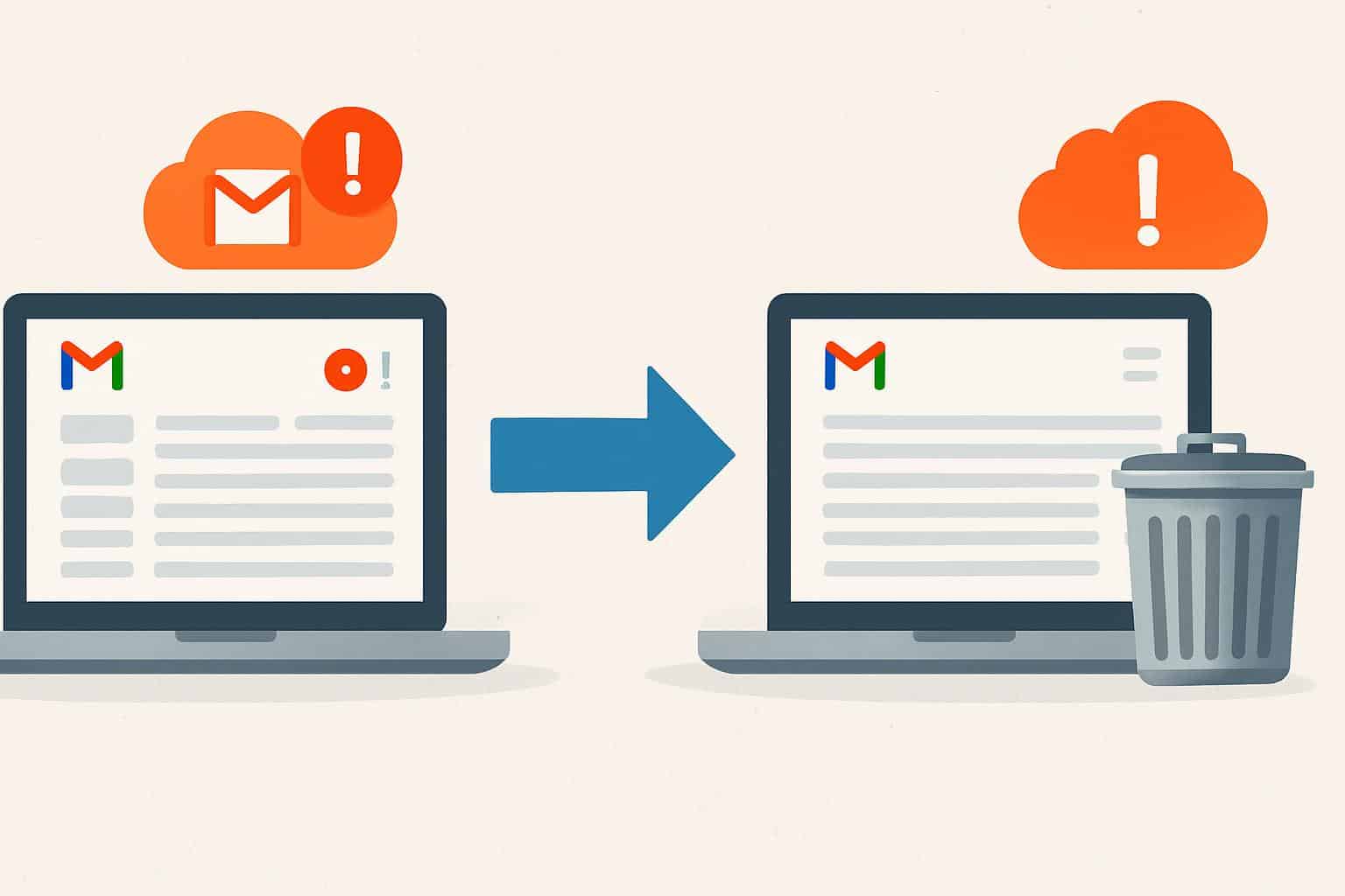 Gmail inbox showing storage usage and cleanup options without deleting emails