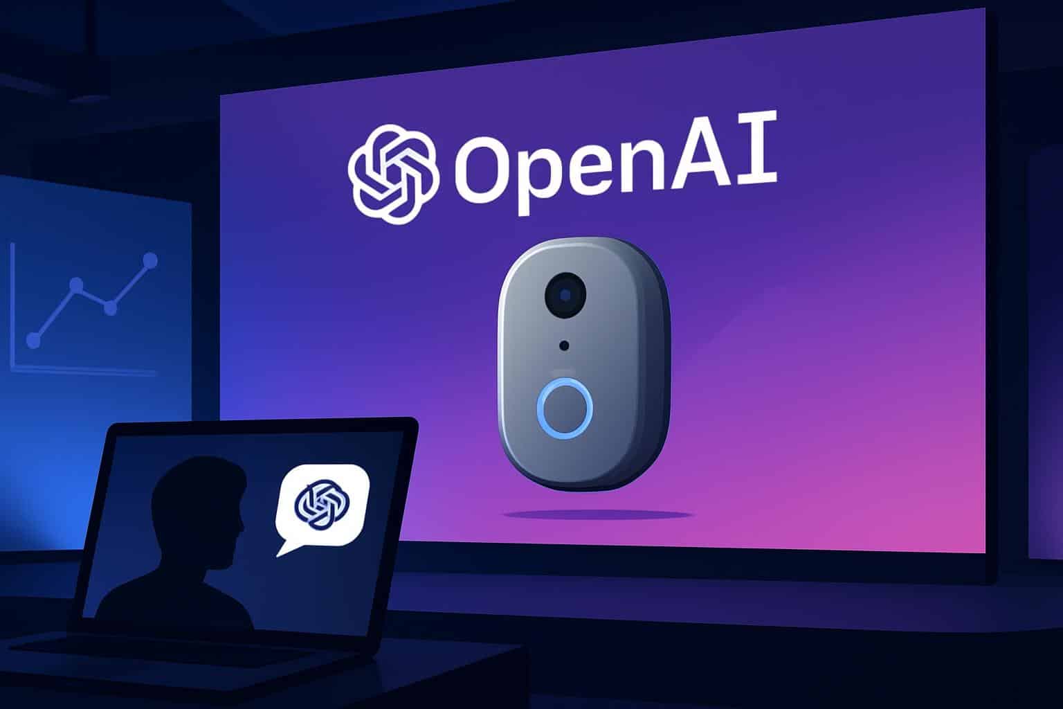 OpenAI DevDay AI wearable announcement with OpenAI logo and AI wearable device