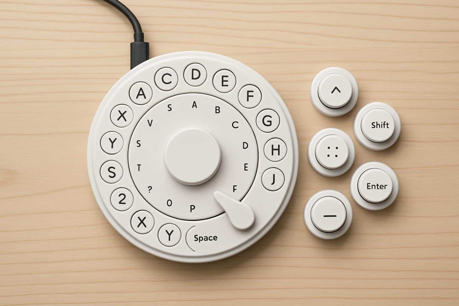 Google Japan Gboard Rotary Keyboard, circular dial design with labeled keys