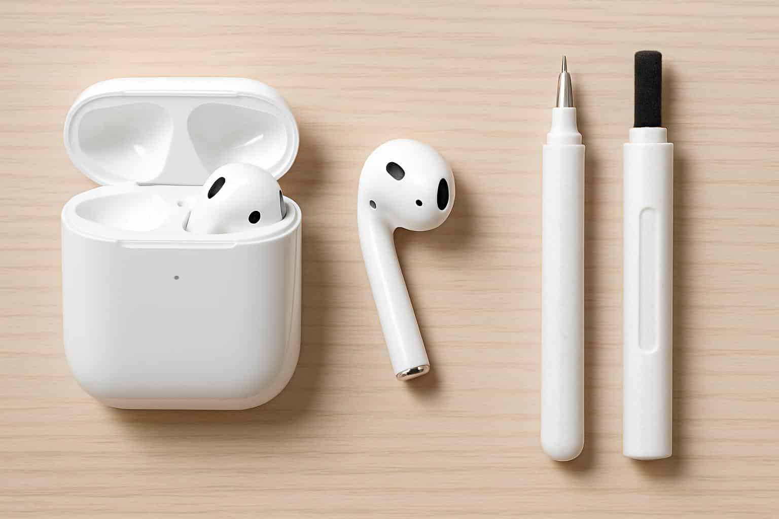 Budget  AirPods cleaning pen with brush and tip for earbud mesh and charging case