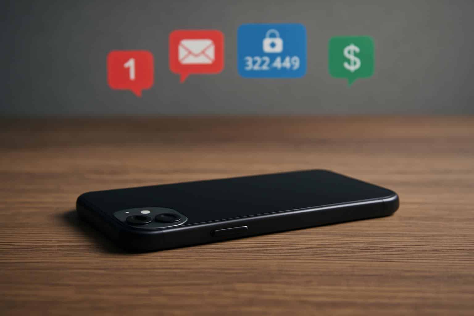 Smartphone face down on a desk to limit distractions and protect privacy