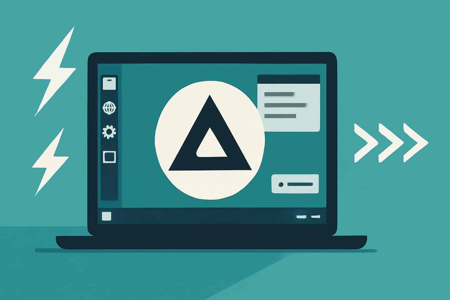 Fast, free Linux distros shown with speedometer and lightweight distro logos