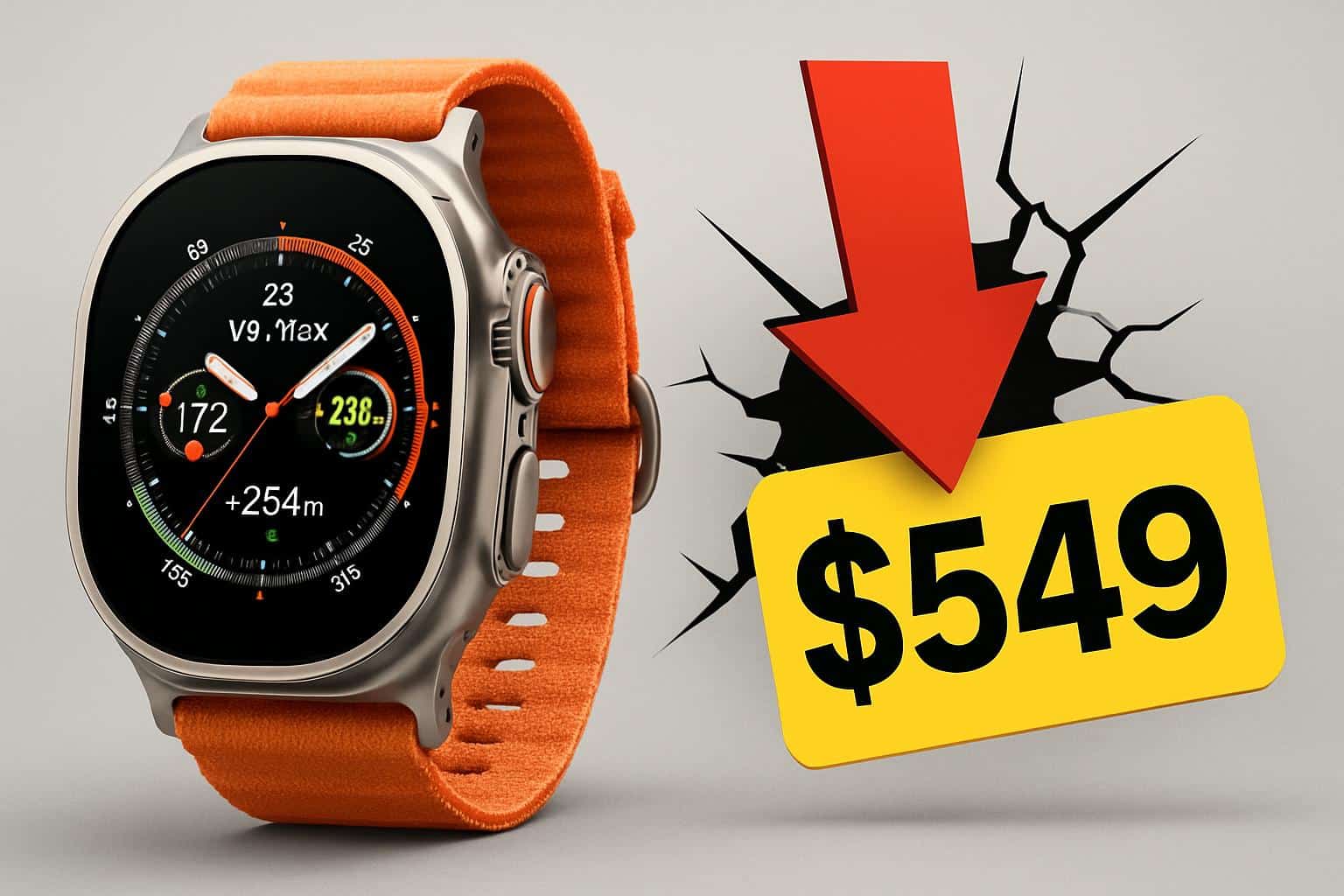 Samsung Galaxy Watch Ultra smartwatch with discount tag signaling shock price cut